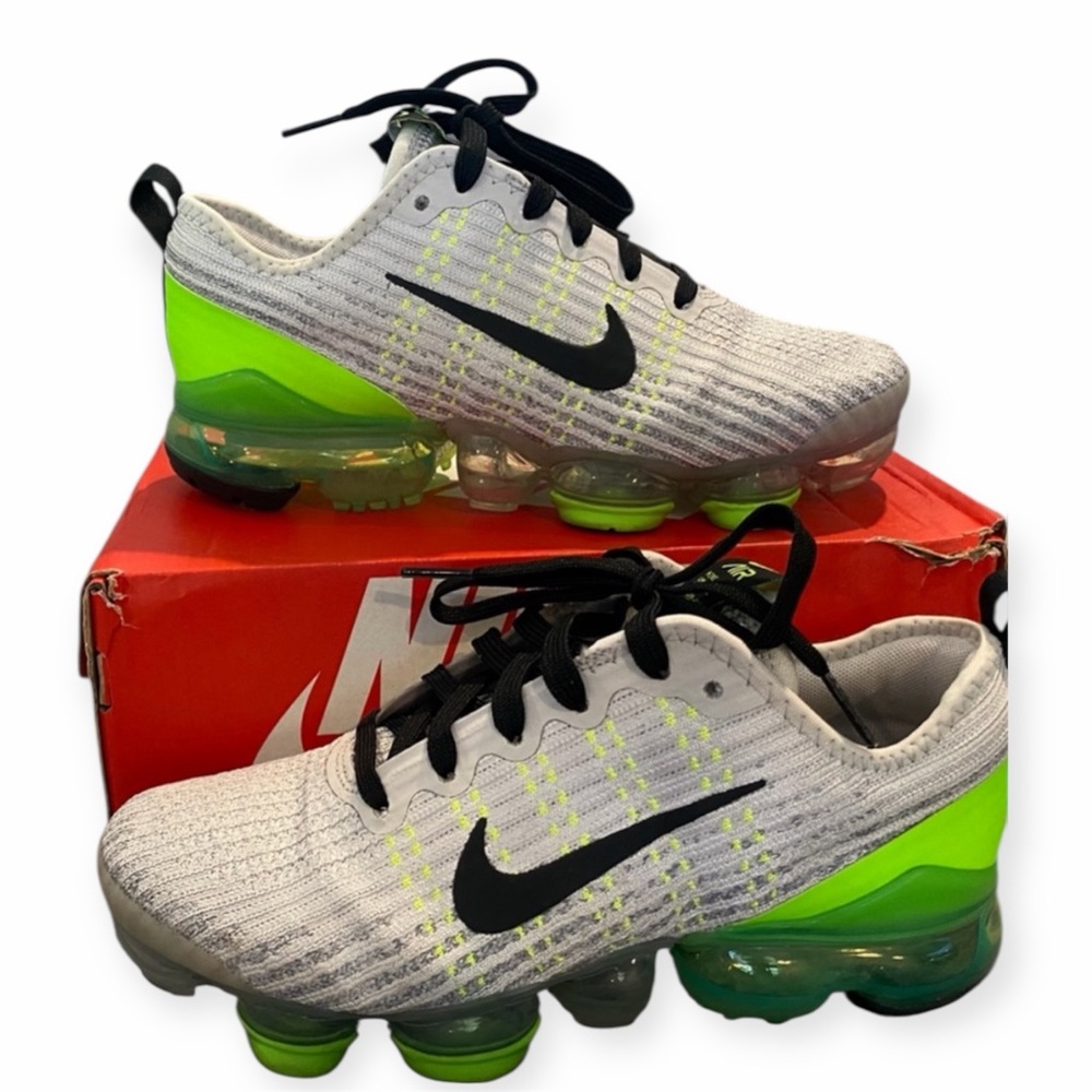 Nike Air VaporMax Vast Grey Electric Green Sneakers